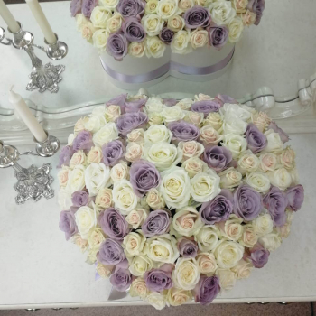 Микс из 101 розы "Нежное сердце"