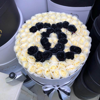 Белые розы "CHANEL" - 101 шт.