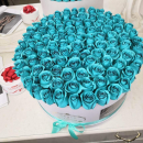 101 бирюзовая роза в коробке 101 бирюзовая роза в коробке