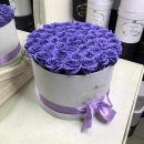 Фиолетовые розы в коробке от 9 шт. Фиолетовые розы в коробке от 9 шт.