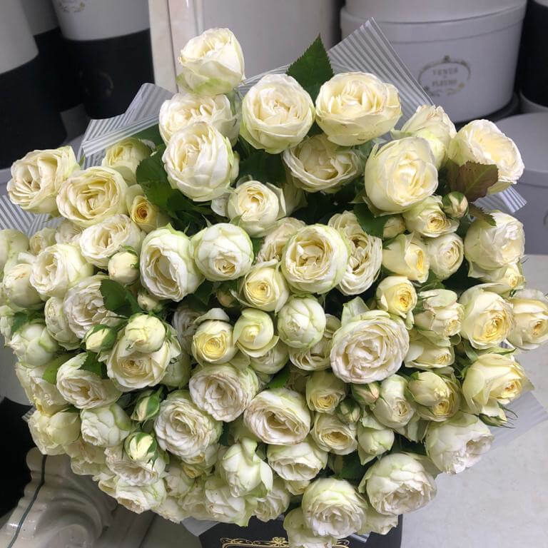 Белые пионовидные розы от 9 шт. Белые пионовидные розы от 9 шт.