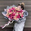 51 кустовая роза нежный микс 51 кустовая роза нежный микс