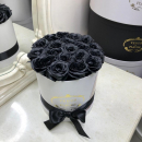 25 черных роз в коробке 25 черных роз в коробке