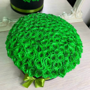 Зеленые розы в коробке от 9 шт. Зеленые розы в коробке от 9 шт.