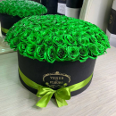 Зеленые розы в коробке от 9 шт. Зеленые розы в коробке от 9 шт.