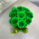 Зеленые розы в коробке от 9 шт. Зеленые розы в коробке от 9 шт.