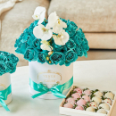 51 бирюзовая роза с орхидеей 51 бирюзовая роза с орхидеей