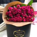 15 розовых кустовых роз в букете 15 розовых кустовых роз в букете