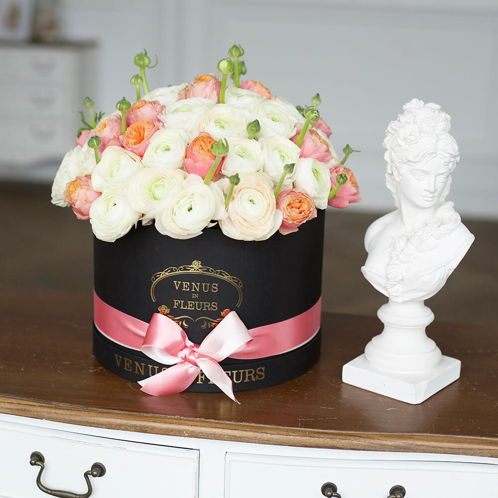 Ранункулюсы в коробке от 19 шт. Ранункулюсы в коробке от 19 шт.