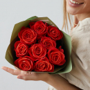 9 коралловых роз в букете 9 коралловых роз в букете