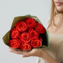 9 коралловых роз в букете 9 коралловых роз в букете