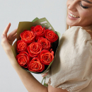 9 коралловых роз в букете 9 коралловых роз в букете