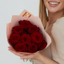 9 красных роз в букете  9 красных роз в букете