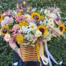 Микс с подсолнухами в корзине - 101 шт. Микс с подсолнухами в корзине - 101 шт.