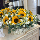 Подсолнухи с ромашками в корзине - 51 шт. Подсолнухи с ромашками в корзине - 51 шт.
