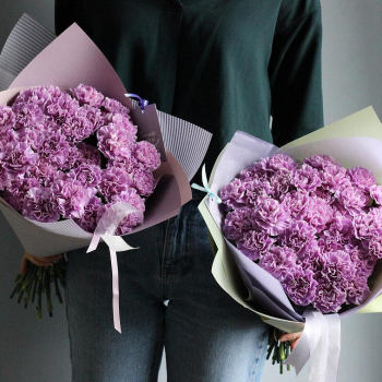 19 крашеных гвоздик в букете