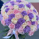 101 разноцветная гвоздика в букете 101 разноцветная гвоздика в букете