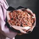 51 кофейная роза в букете 51 кофейная роза в букете