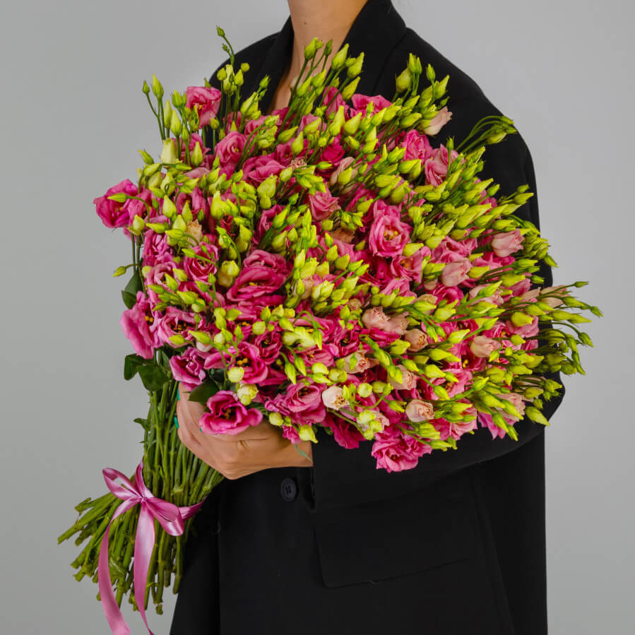 51 розовая эустома в букете 51 розовая эустома в букете