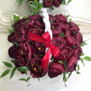Бордовые пионы в корзине от 25 шт. Бордовые пионы в корзине от 25 шт.