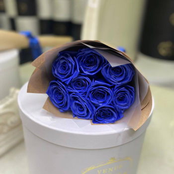 9 синих роз в букете 9 синих роз в букете