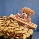 Золотые розы с мишкой от 31 шт. Золотые розы с мишкой от 31 шт.