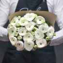 19 белых ранункулюсов в букете 19 белых ранункулюсов в букете