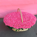 Розовые розы в корзине от 51 шт. Розовые розы в корзине от 51 шт.