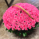 Розовые розы в корзине от 51 шт. Розовые розы в корзине от 51 шт.