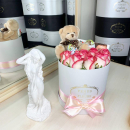 Розовые розы с мишкой - 21 шт. Розовые розы с мишкой - 21 шт.