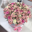 41 кустовая нежная роза микс в коробке 41 кустовая нежная роза микс в коробке