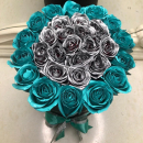 Серебряные розы с окантовкой - 29 шт. Серебряные розы с окантовкой - 29 шт.