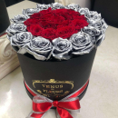 Красные розы с окантовкой - 29 шт. Красные розы с окантовкой - 29 шт.