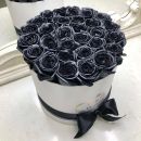 Черные розы в коробке - 29 шт Черные розы в коробке - 29 шт