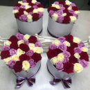 Микс из роз в коробке - 29 шт. Микс из роз в коробке - 29 шт.