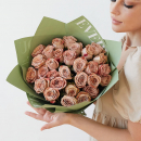 Кофейные розы в букете - 31 шт. Кофейные розы в букете - 31 шт.