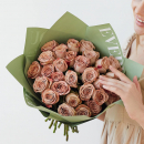 Кофейные розы в букете - 31 шт. Кофейные розы в букете - 31 шт.