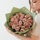 Кофейные розы в букете - 31 шт. Кофейные розы в букете - 31 шт.