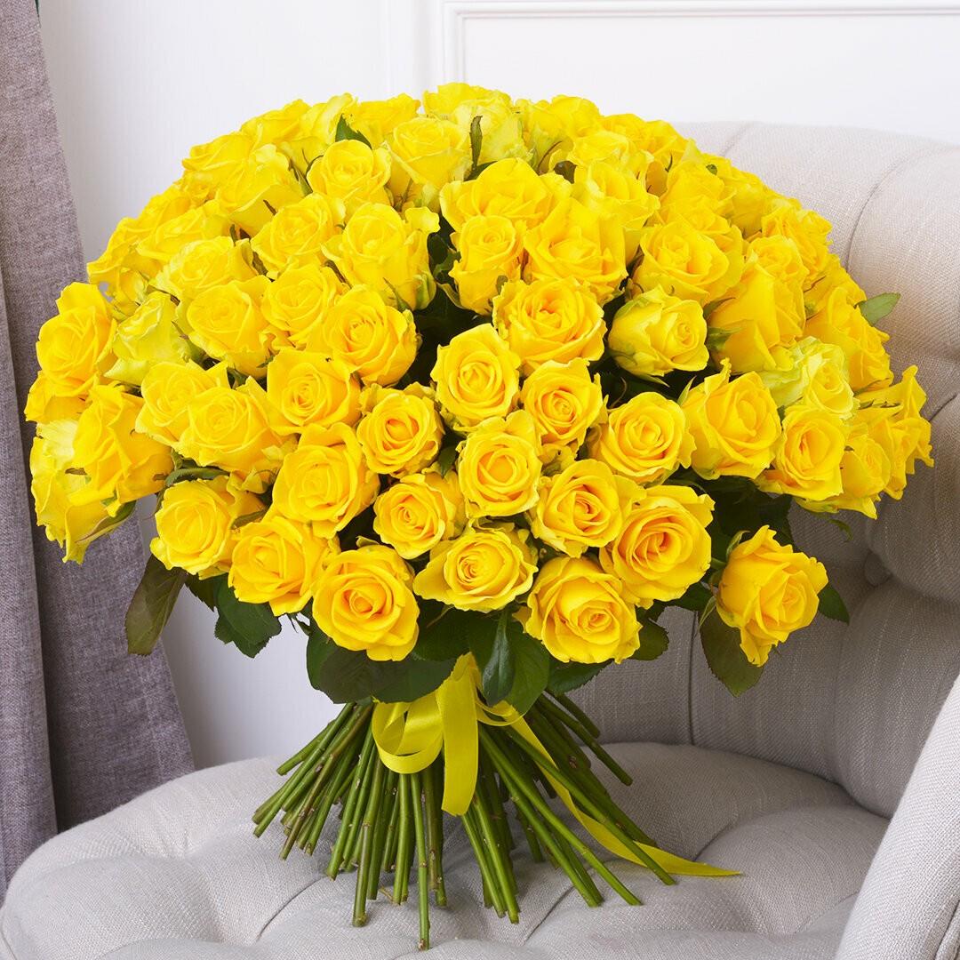 81 желтая роза в букете 81 желтая роза в букете