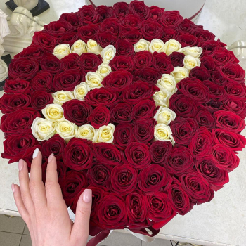 81 красная роза с датой