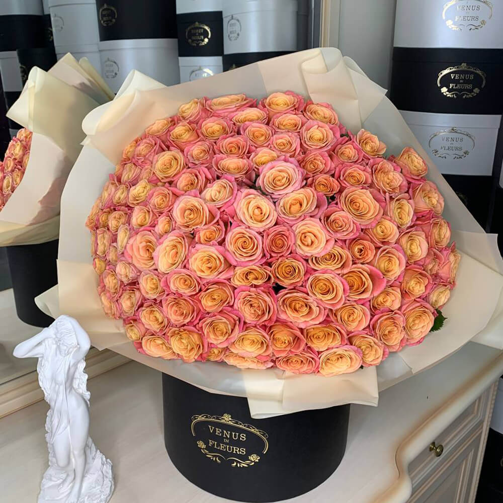 81 оранжевая роза в букете 81 оранжевая роза в букете