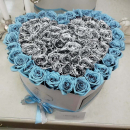81 серебряная роза с голубой окантовкой 81 серебряная роза с голубой окантовкой