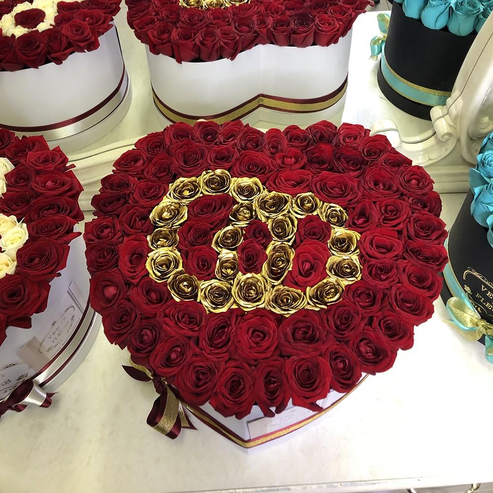 Красные розы "Обручальные кольца" - 81 шт. Красные розы "Обручальные кольца" - 81 шт.