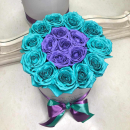 Фиолетовые розы с окантовкой от 19 шт. Фиолетовые розы с окантовкой от 19 шт.