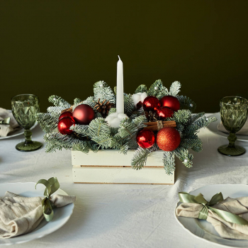 Новогодний букет в кашпо - 19 шт.