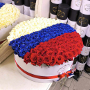 Флаг России из роз - 201 шт. Флаг России из роз - 201 шт.