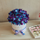 Синие орхидеи в коробке от 29 шт. Синие орхидеи в коробке от 29 шт.