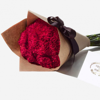 19 красных гвоздик в букете на 23 февраля