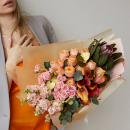Микс экзотических цветов в букете - 33 шт. Микс экзотических цветов в букете - 33 шт.