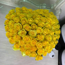 Желтые розы в сердце от 41 шт. Желтые розы в сердце от 41 шт.